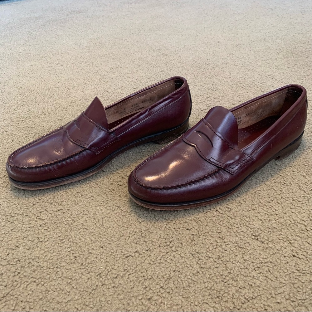 Men's Penny Loafers in Burgundy Leather